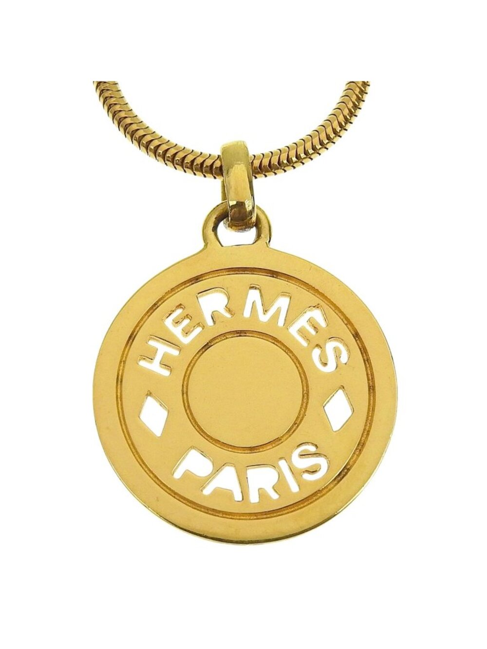 Hermes Clou de Selle Sellier Pendant Gold